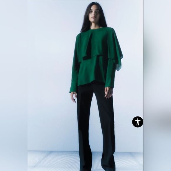 Zara blouse green large - Picture 1 of 6
